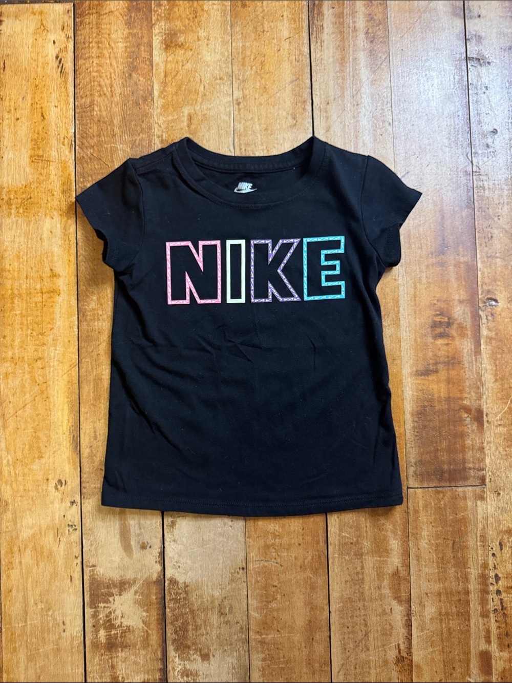 Nike Black Short Sleeve shirt size 4 Nike Logo cotton athleisure athletic